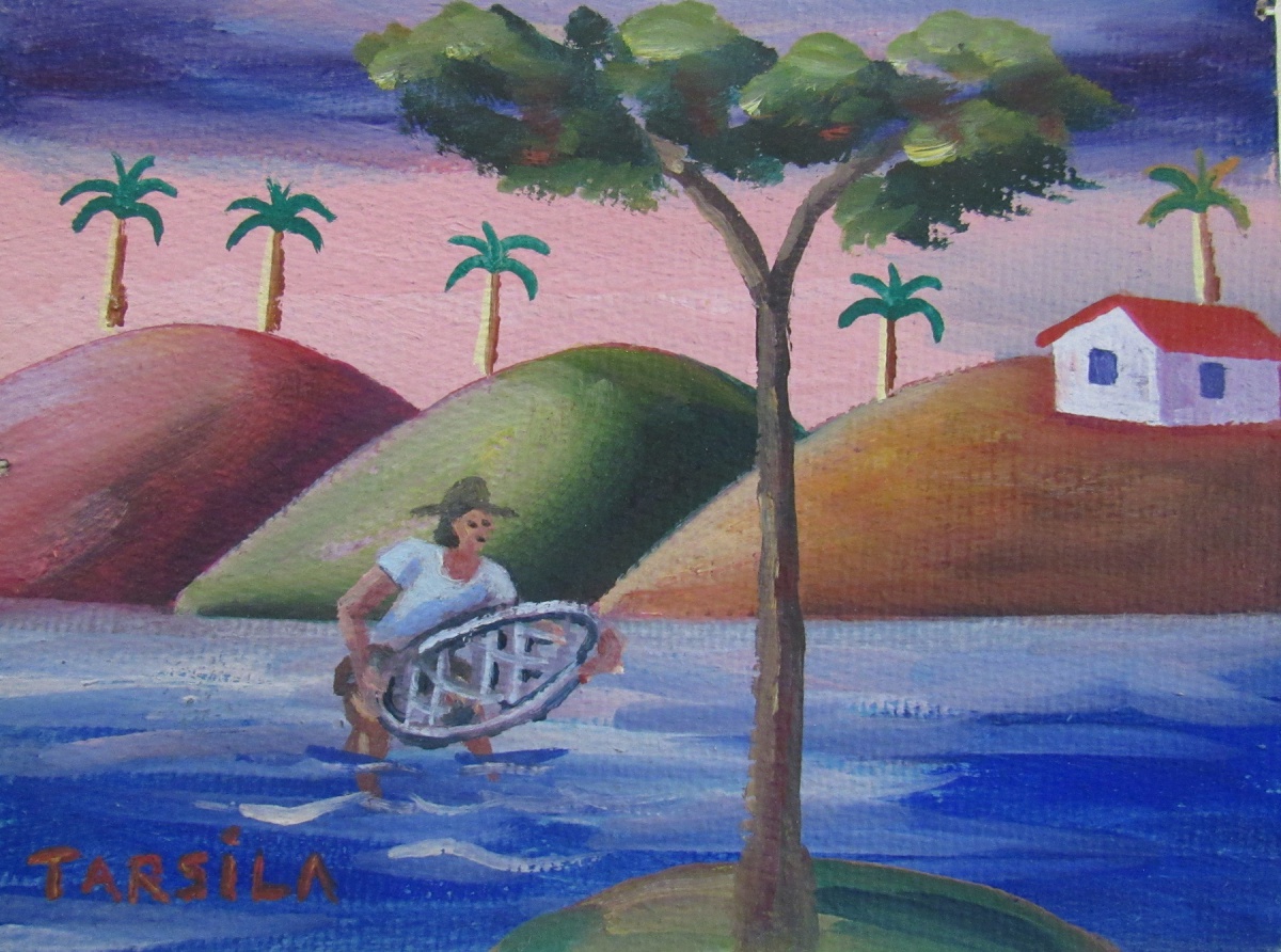 TARSILA DO AMARAL o s cartão Pescador medindo 15 x