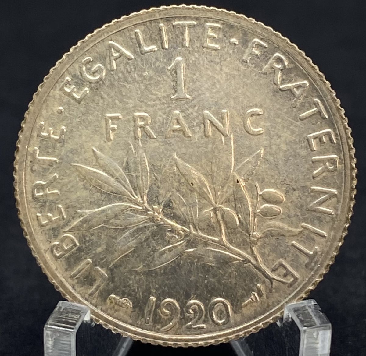 Moeda da França 1 franco 1920 Prata 835 5 g