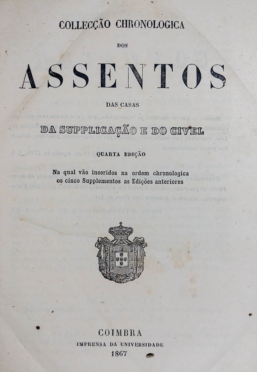 Collec O Chronologica Dos Assentos Das Casas Da Suppli