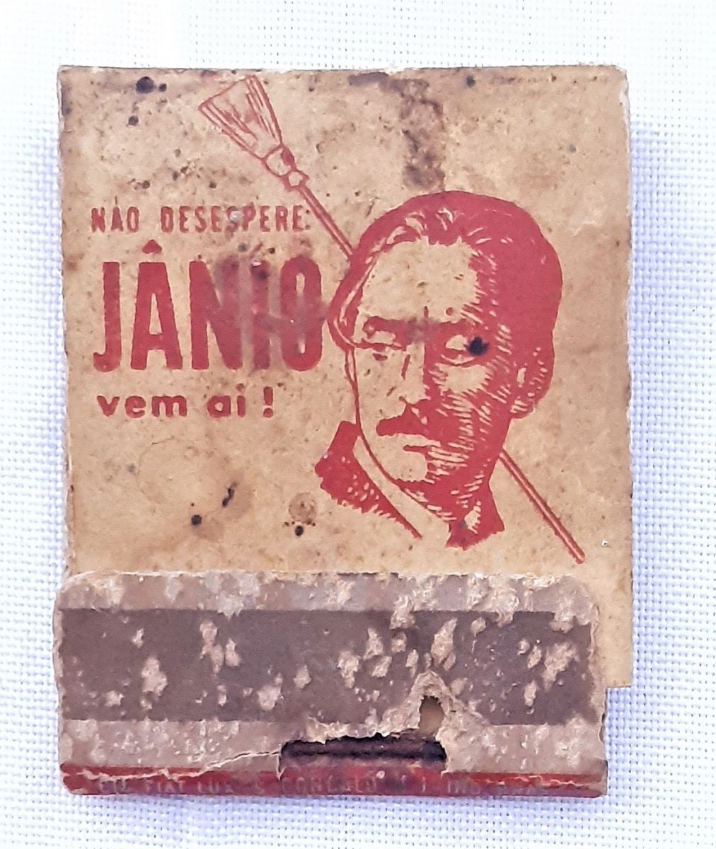 Caixa de fósforos da campanha política de Jânio Quadros