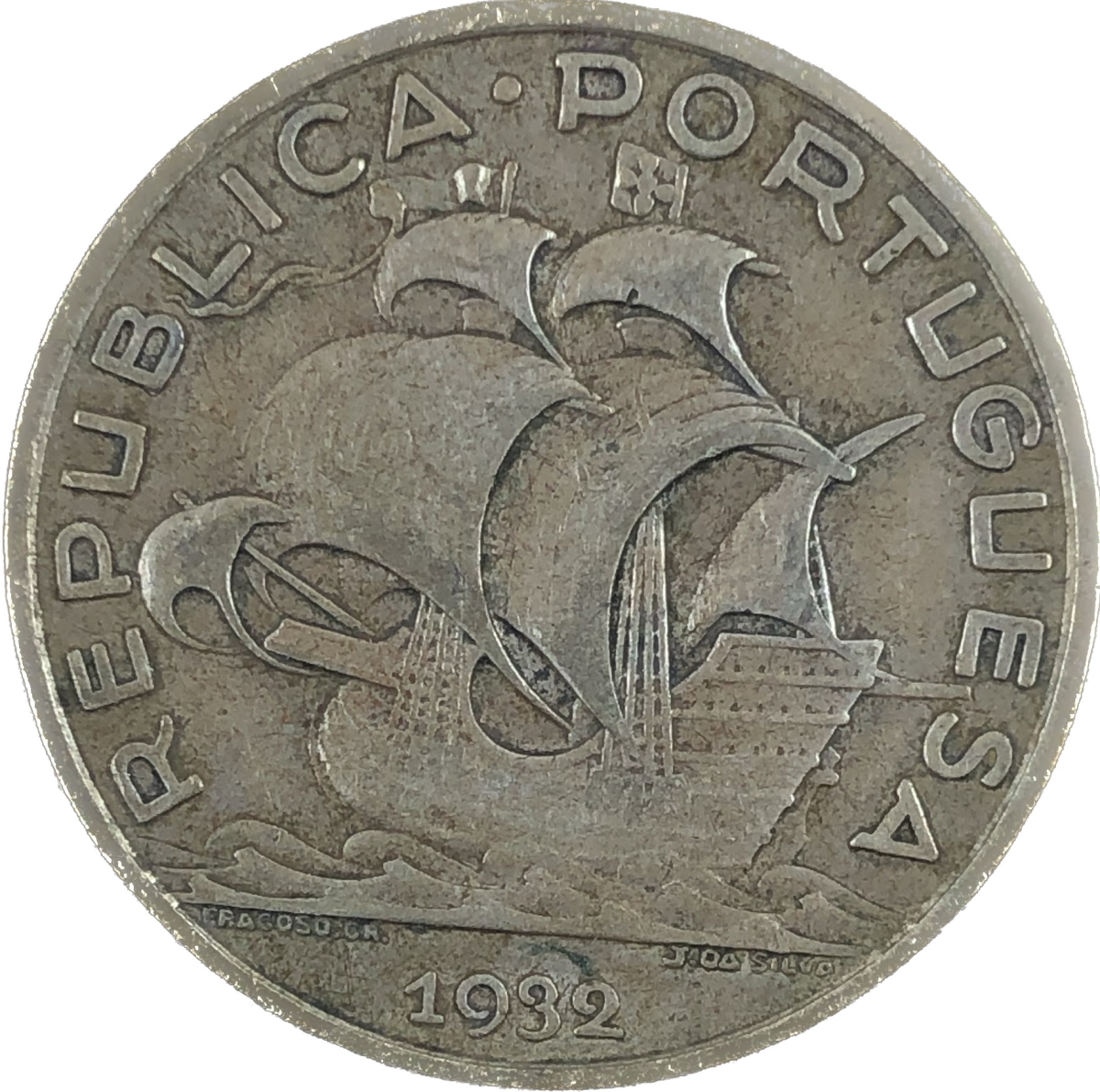 Moeda De Portugal 5 Escudos 1932 Prata 650 7