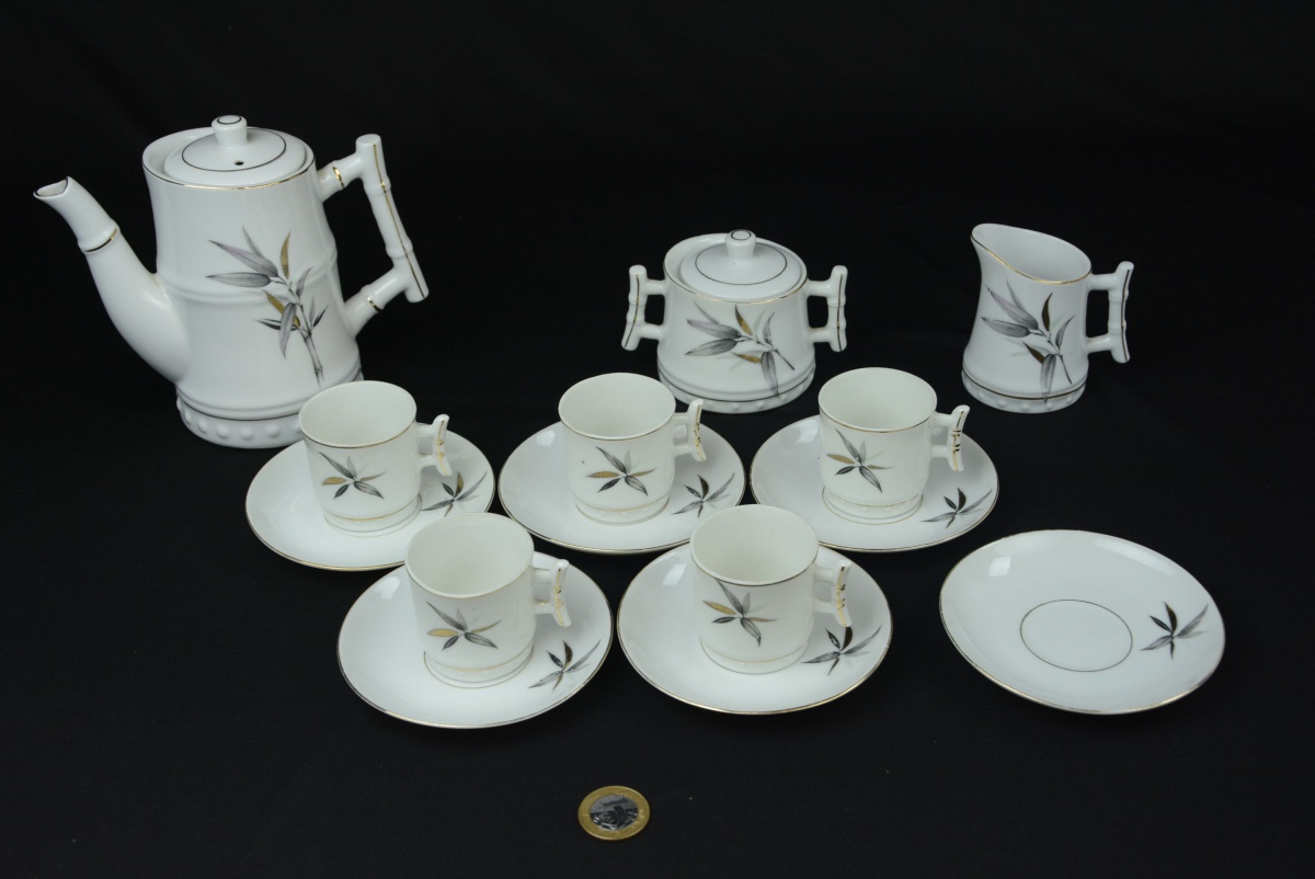 Conjunto Para Caf Zinho Em Porcelana Japonesa Filetada