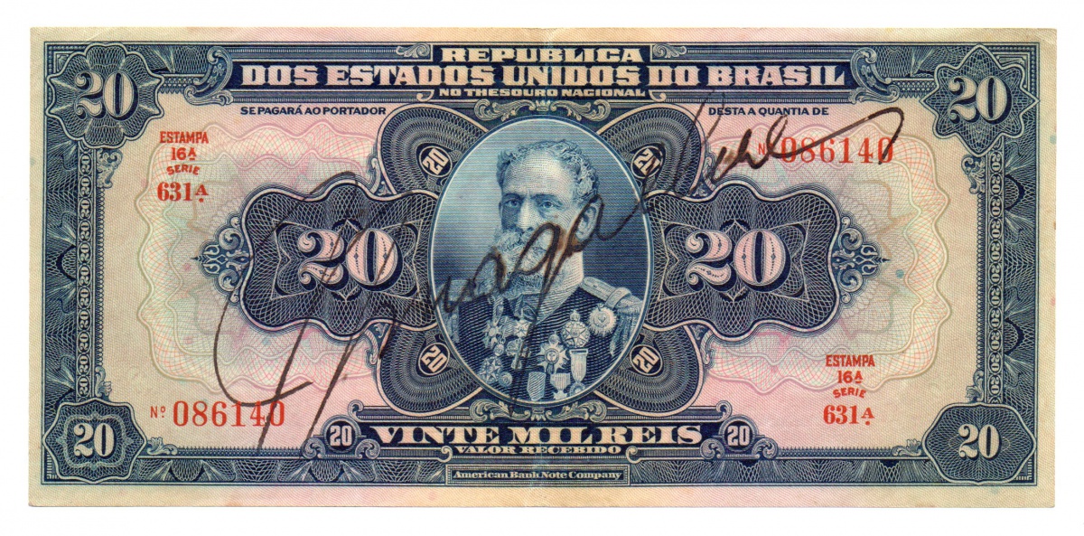 Mil Reis R C Autografada Numero Estampa E