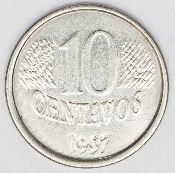 Numismática Brasil Moeda de 10 Centavos 1997 bat