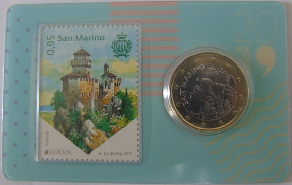 Moeda Bimetalica Estrangeira San Marino 1 Euro 2019 E S