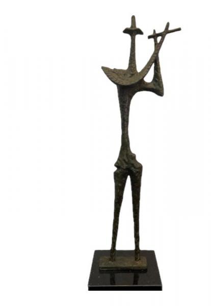 SÔNIA EBLING Flautista escultura em bronze pa