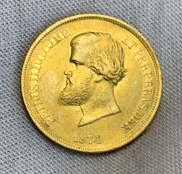 IMPÉRIO DO BRASIL MOEDA DE 10000 RÉIS DE 1874 DON P