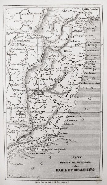 Mapa Antigo Litoral Do Brasil Entre Bahia E Rio De Jan