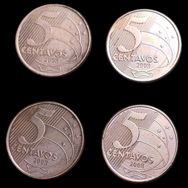 BRASIL 4 PEÇAS 5 CENTAVOS 2008 MBC AÇO RE