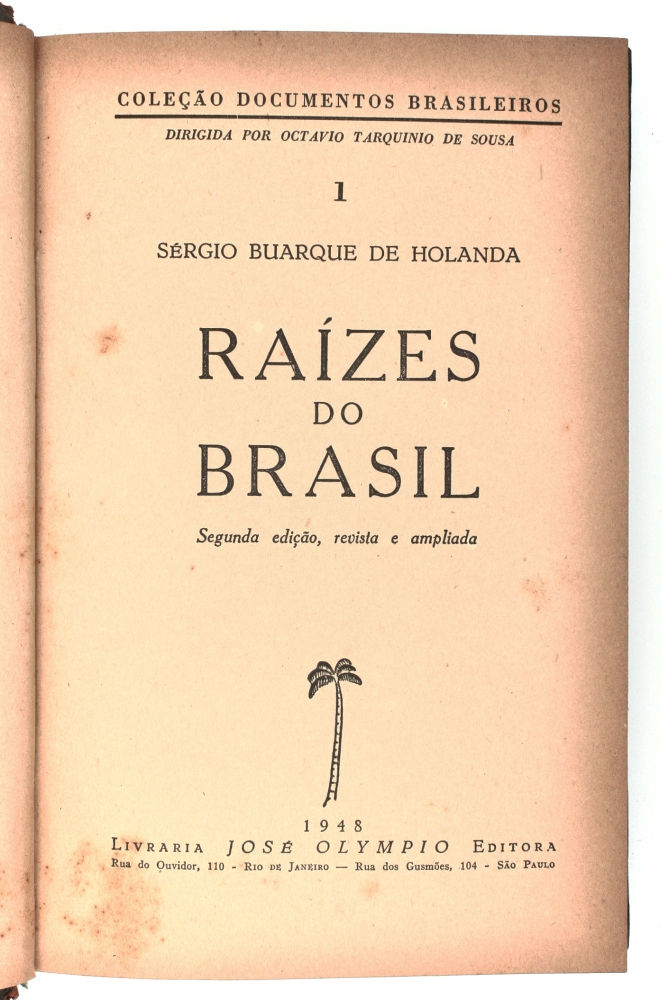 Livro: Raízes do Brasil, de Sergio Buarque de Holanda,