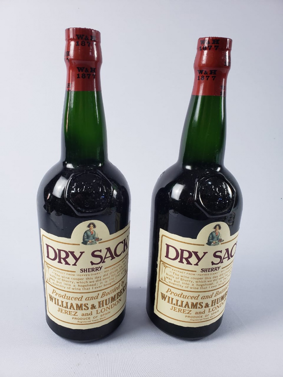 SHERRY DRY SACK JEREZ AND LONDON DUAS GARRAFAS DE SHER