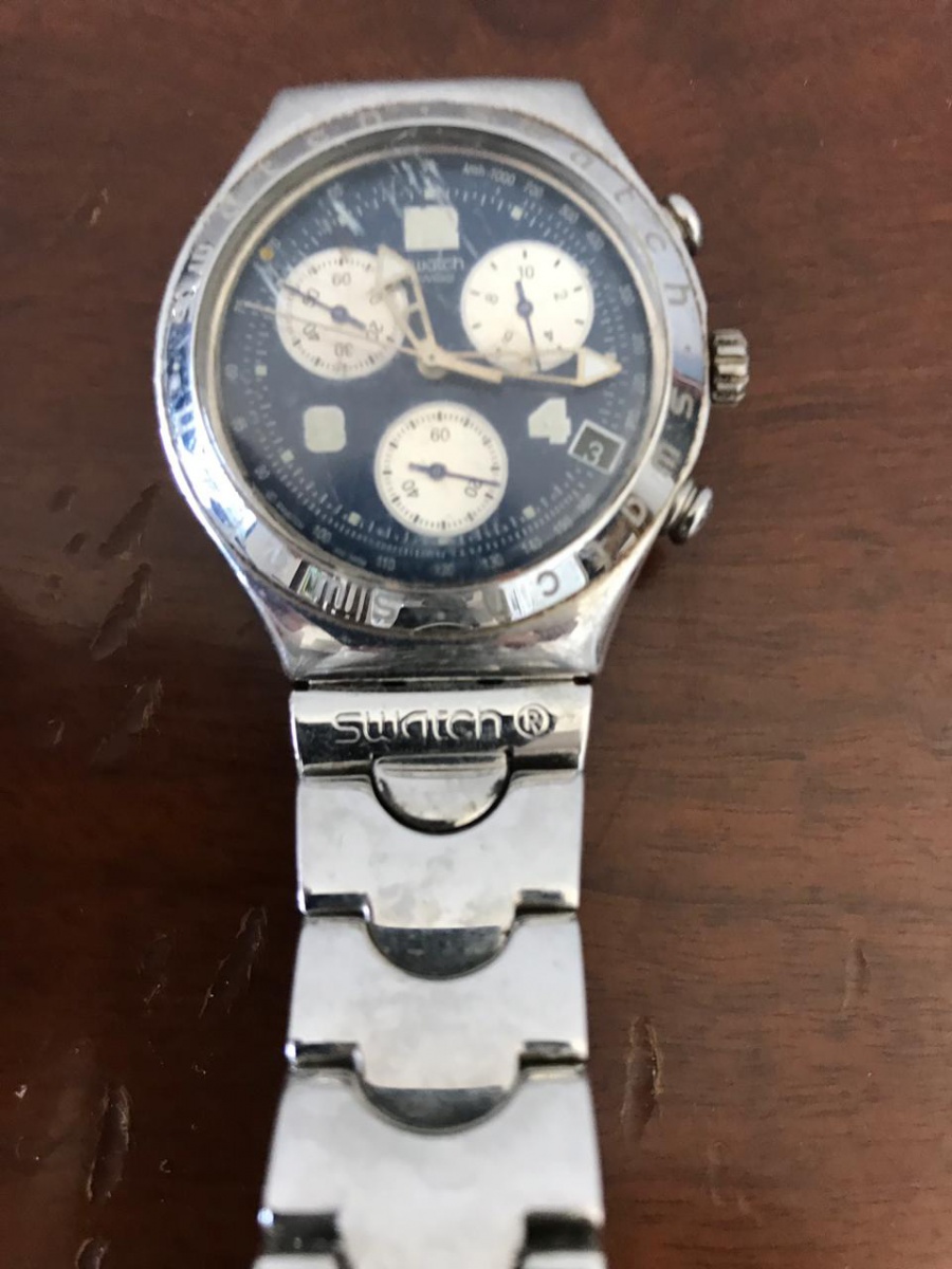 Relógio marca suiça Swatch modelo Irony com pulseira em