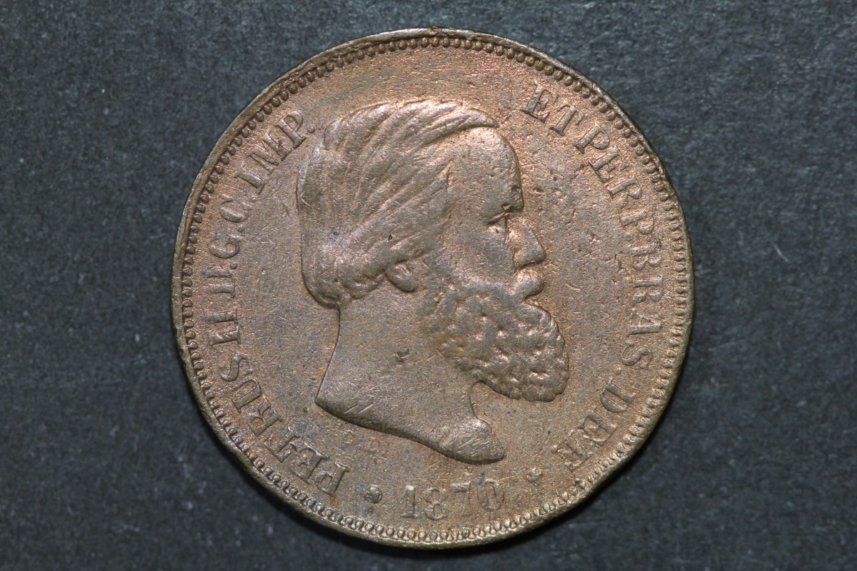 Moeda Brasil 1870 10 Réis B.786 BRONZE IMPÉRI