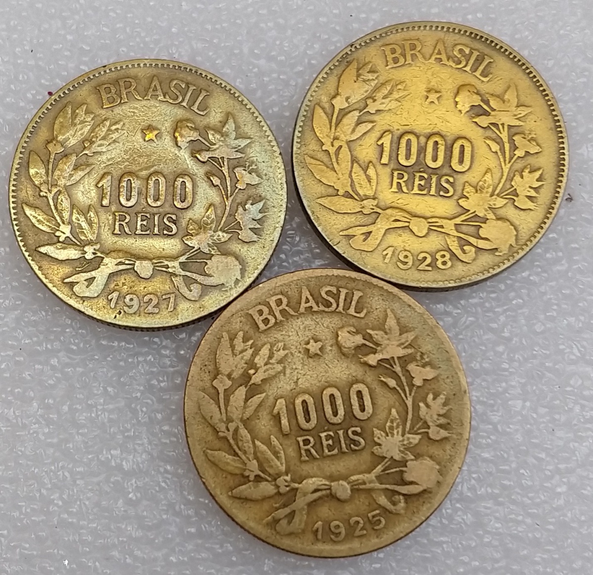 Brasil - Moeda 1000 Réis De 1925,1927 E 1928 SOBERBA