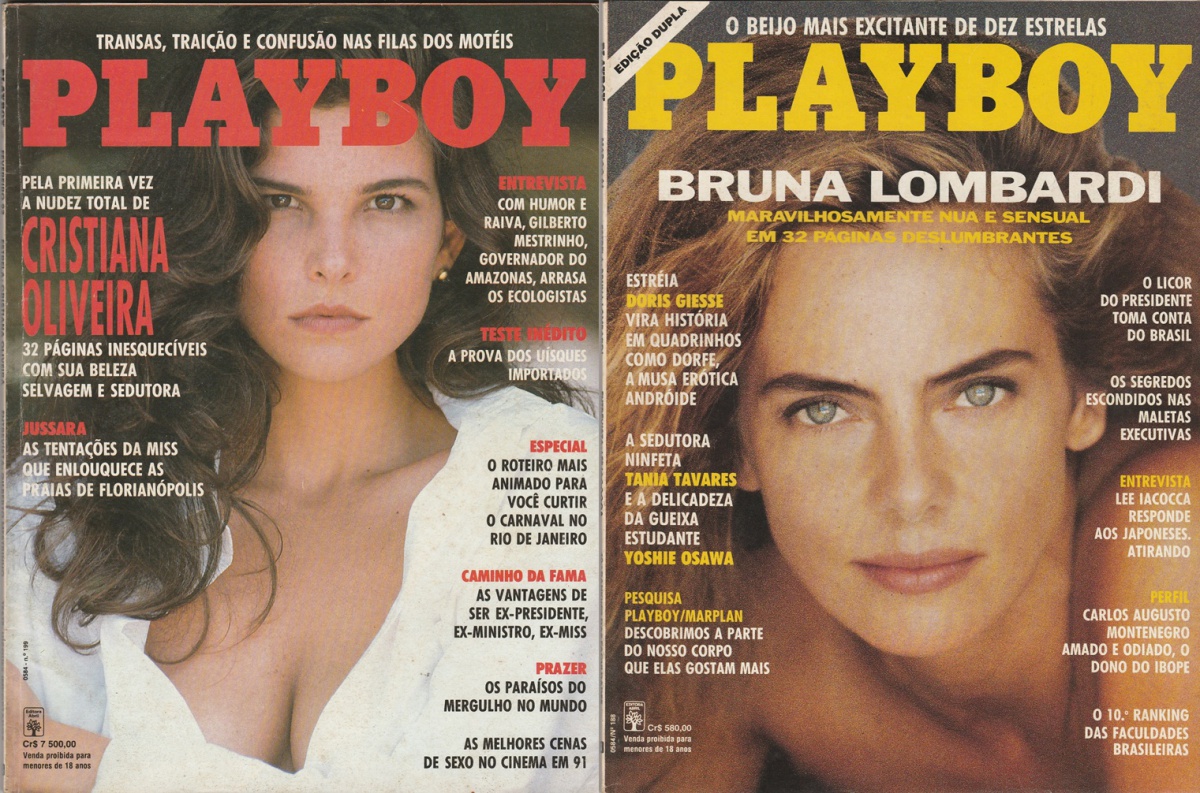 2 REVISTAS: PLAYBOY - CRISTIANA OLIVEIRA E BRUNA LOMBAR