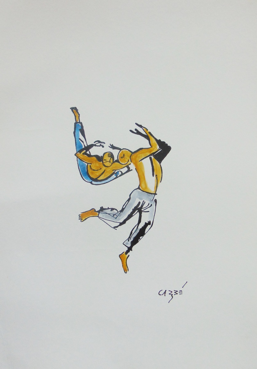 Caryb Nanquim E Aquarela Capoeira Medindo