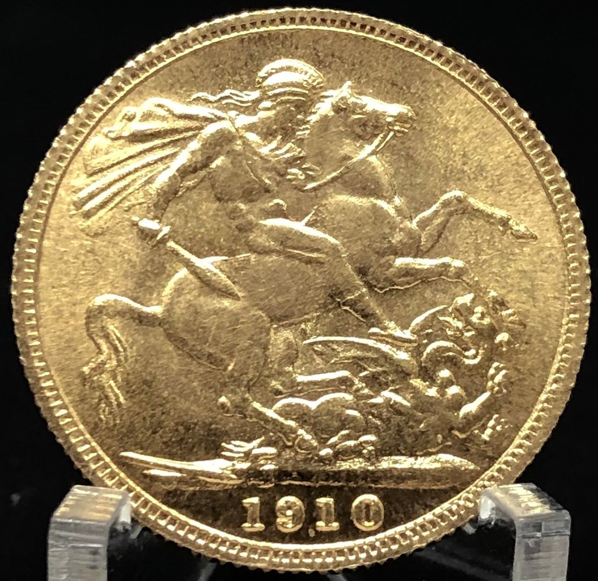 Moeda da Inglaterra 1 libra 1910 OURO (.917) 7. Moeda da Inglaterra 1 libra 1910 OURO (.917) 7.
