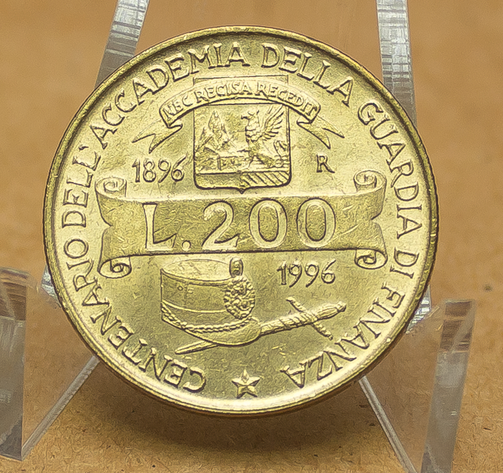 Moeda da Itália com valor facial de 200 Lire (100th An Moeda da Itália com valor facial de 200 Lire (100th An