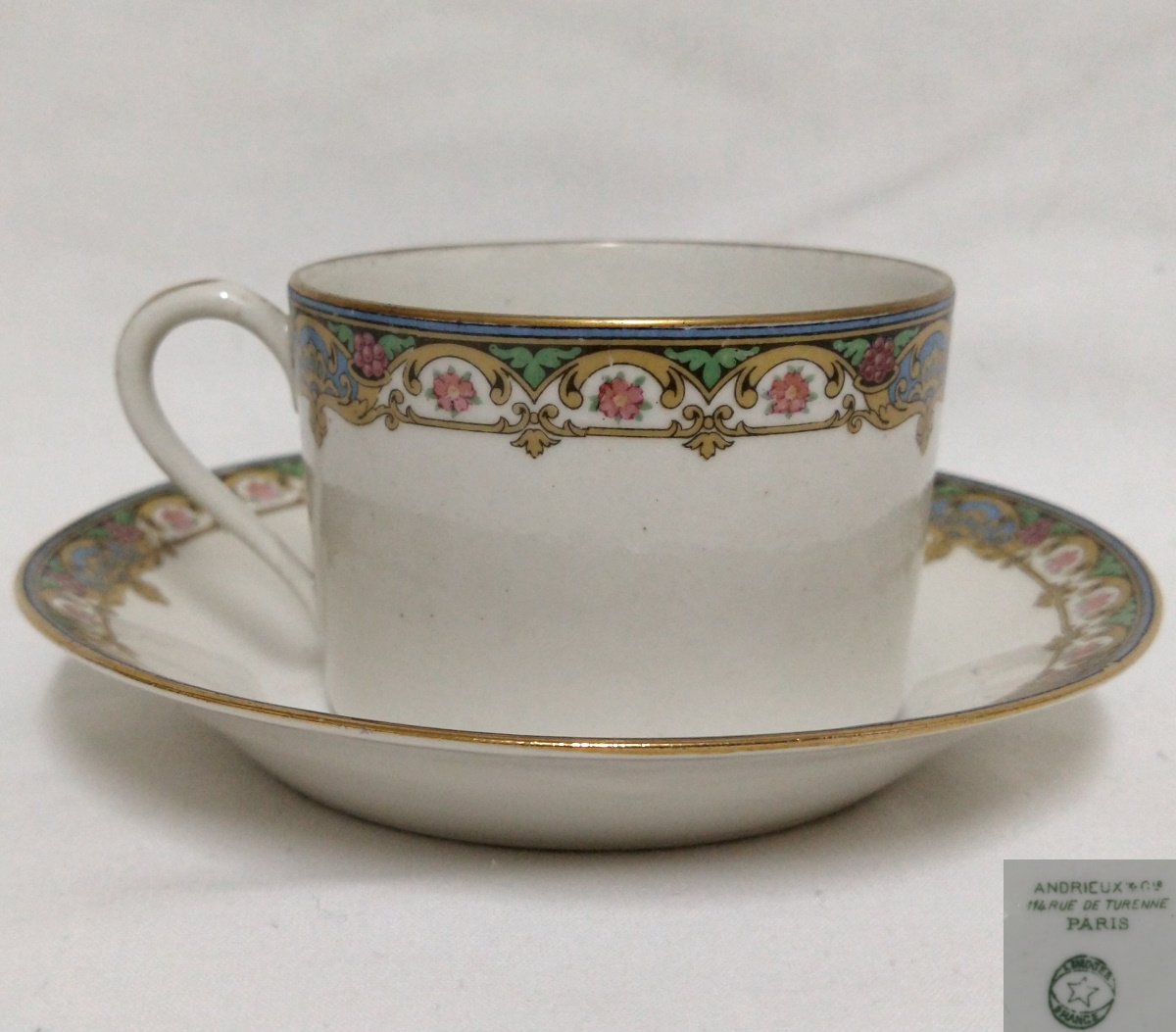 Conjunto de cha porcelana francesa Limoges Andrieux & Co