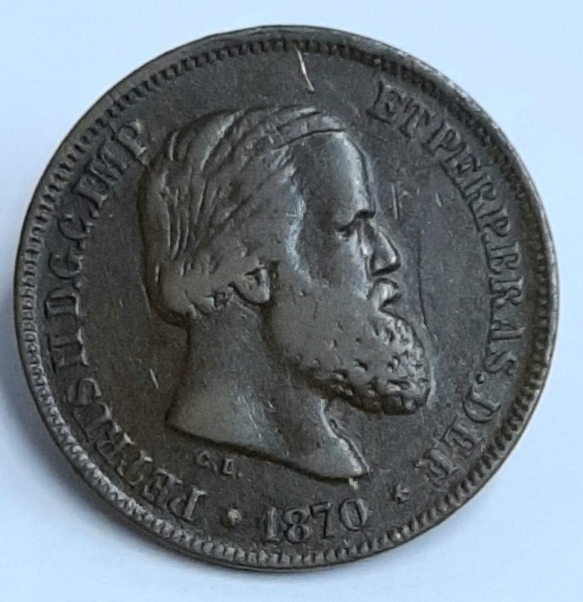 Moeda do Brasil 10 Réis 1870 Bronze do Império d