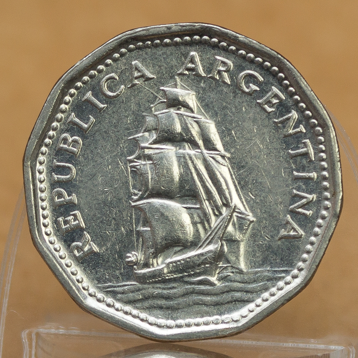 Moeda Da Argentina 5 Pesos A o Niquelado 1963 4