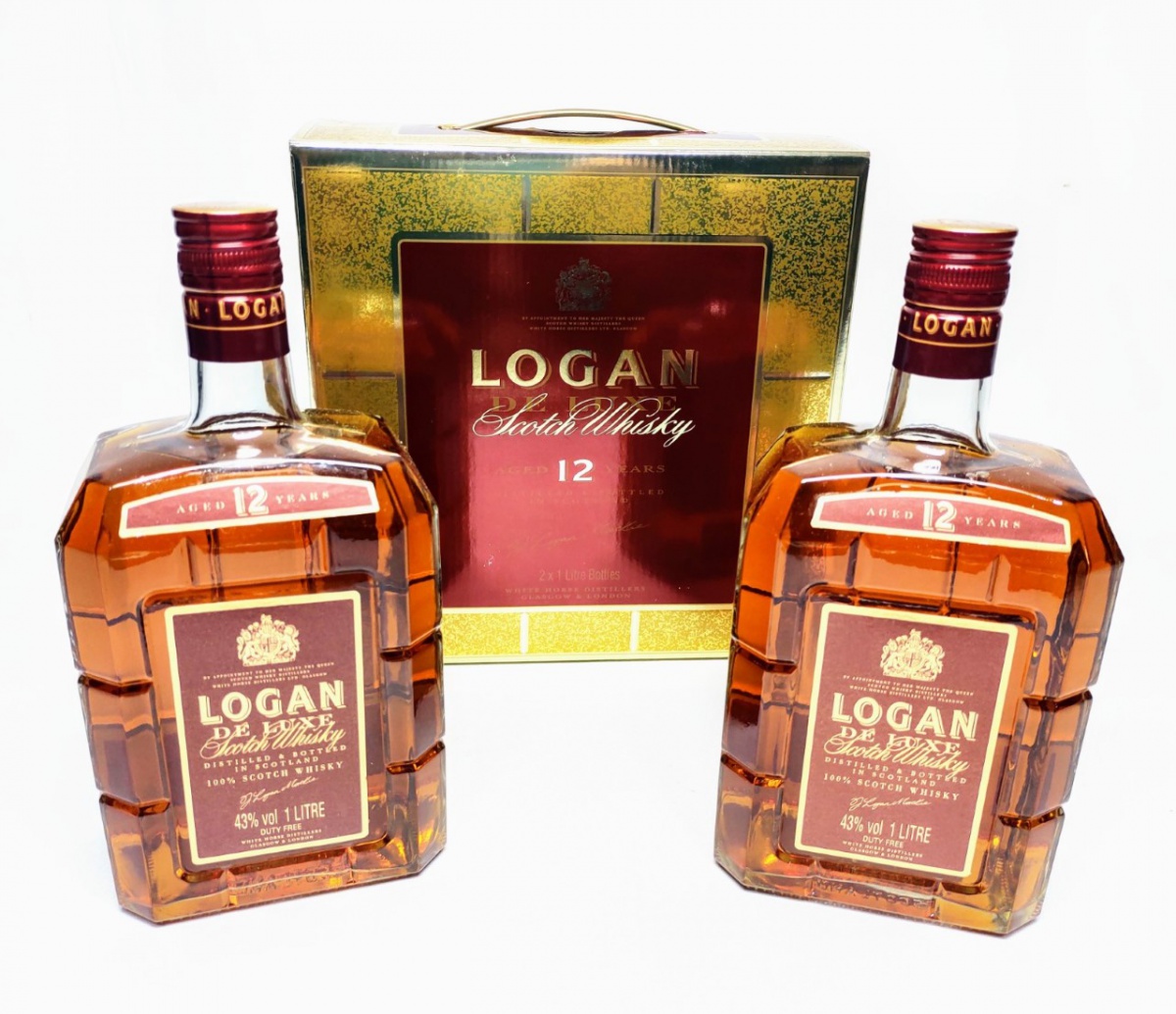 RARO KIT COMPOSTO POR 2 WHISKY LOGAN DELUXE 12 ANOS , G