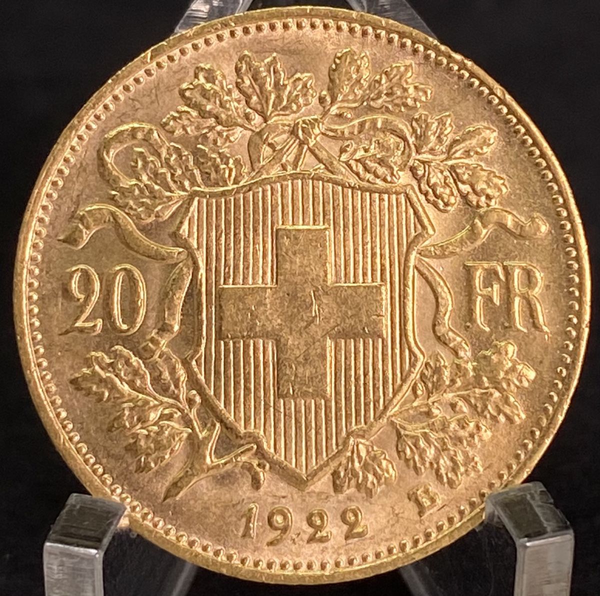 Moeda da Suiça 20 francos 1922