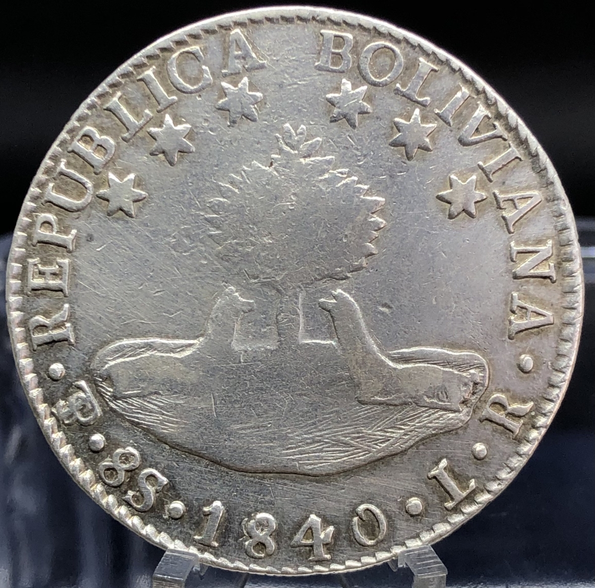 Moeda da Bolívia 8 soles 1840