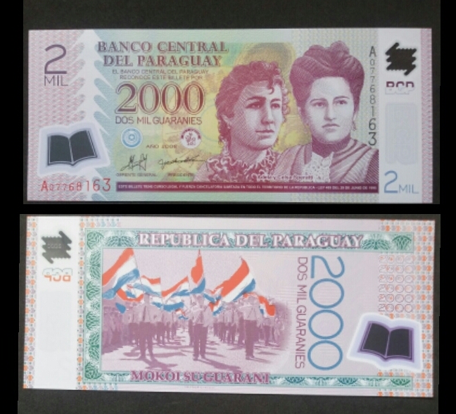 1 C DULA DO PARAGUAI POL MERO 2000 GUARANIS 2008 F