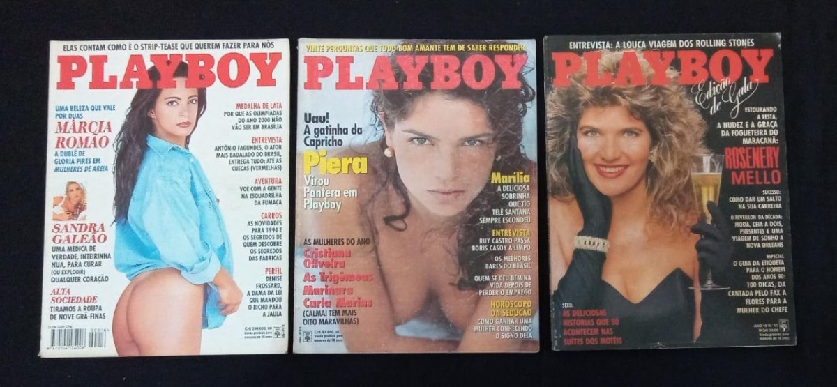 Lote com 3 revistas Playboy - Piera/ Rosenery mello/ Má