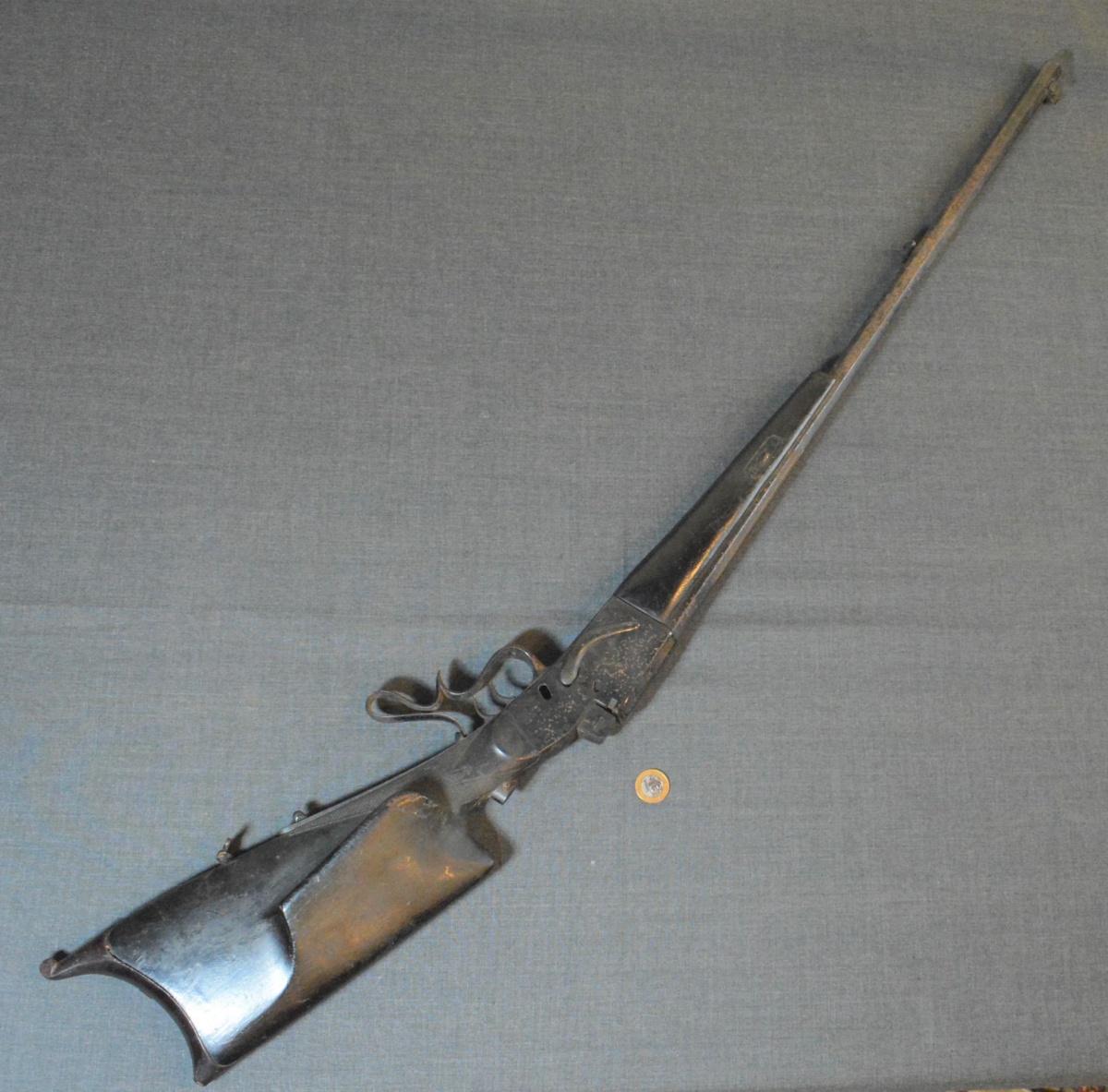 Rifle de tiro ao rei com cano oitavado da manufatura de Rifle de tiro ao rei com cano oitavado da manufatura de