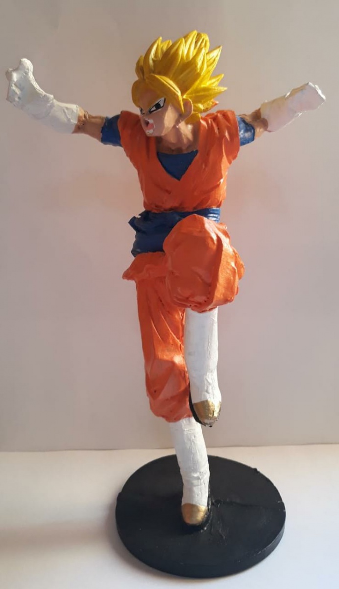 Boneco Goku Super Sayajin 2 Dragon Ball Z 20cm Resina