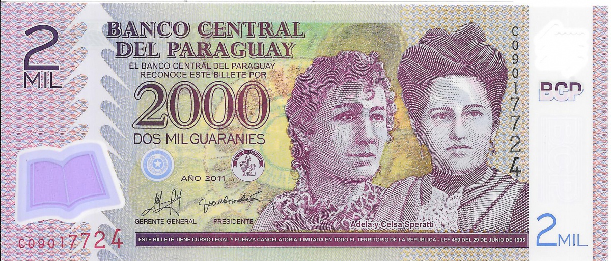 PARAGUAI C DULA DE 2000 GUARANIS ANO 2011 PE A