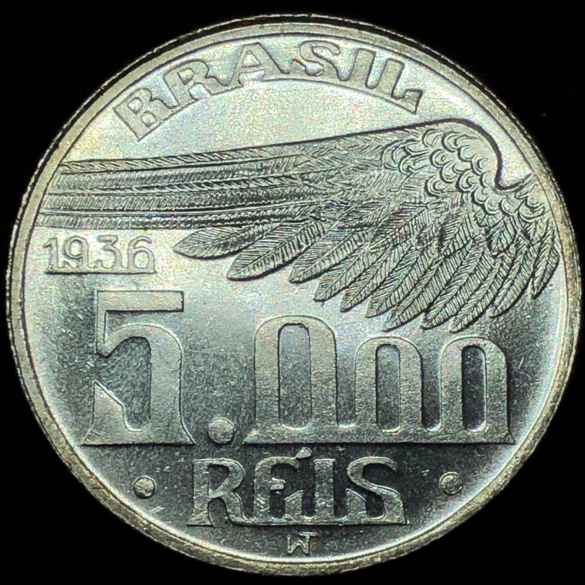 Moeda do Brasil - 5000 réis - 1936 - P721 - Com brilho