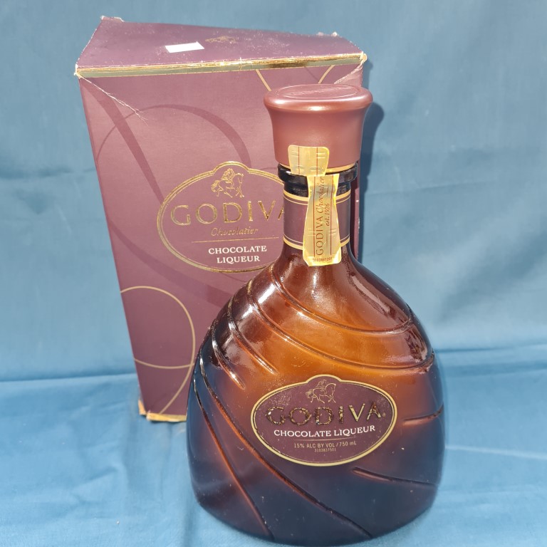 Licor Godiva chocolate fechado na caixa - 21 alt x 14 l