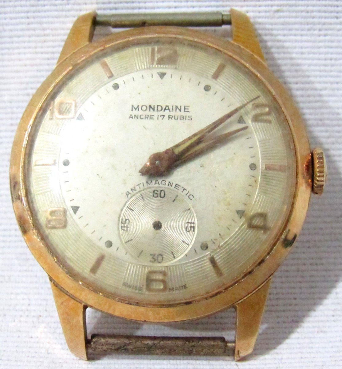 RELÓGIO, um (1) antigo de pulso, marca MONDAINE (Mondai