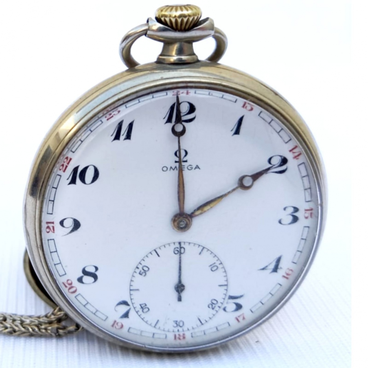 Relógio de bolso Omega, Antigo, À corda, Funcionando, n