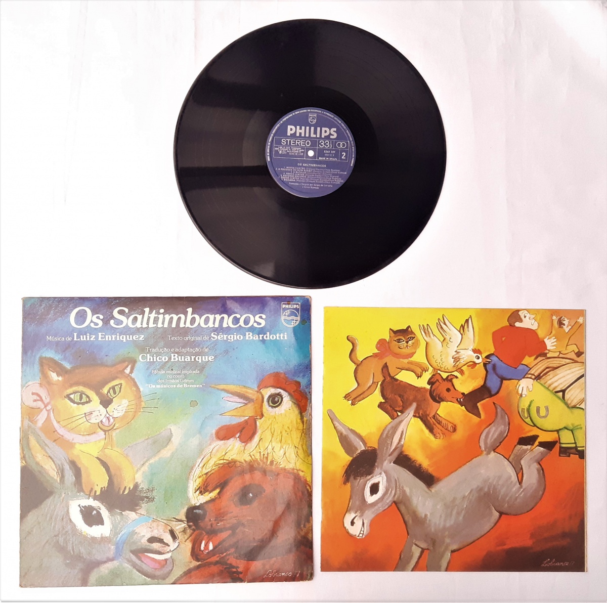 LP vinil Os Saltimbancos. Música de Luiz Enrique. Texto