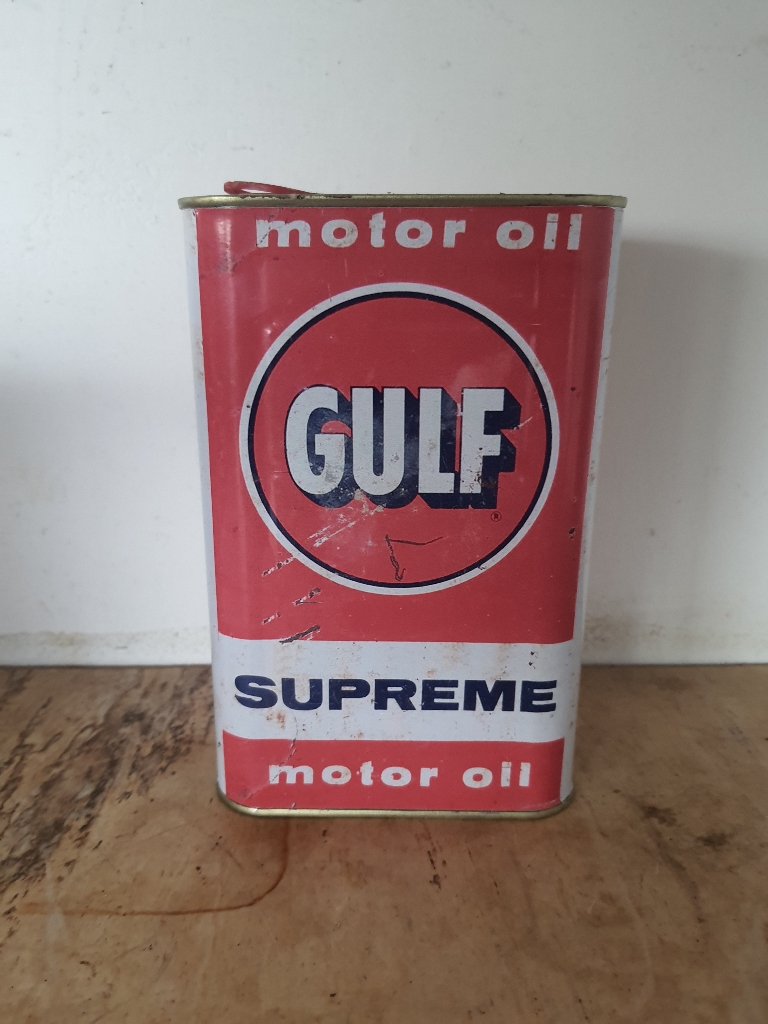 オイル缶★NAPA・GULF／1950s～vintage／アメリカ／空缶／OIL Lata retro decorativa Gulf Motor Oil