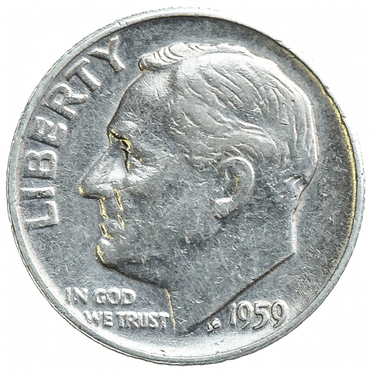 Moeda Dos Estados Unidos One Dime 1959 Prata 900