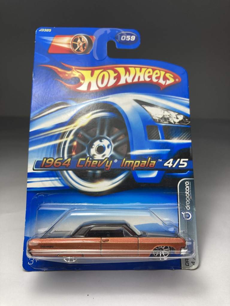 1964 Chevy Impala Laranja/Preto Hot Wheels Escala 1/64
