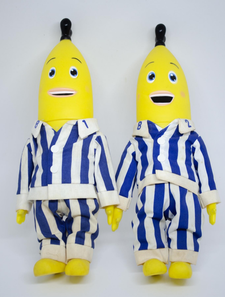 Bonecos B1 e B2 Bananas de Pijamas Em vinil com roupa