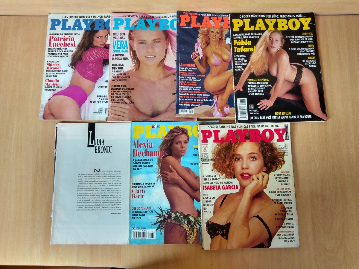 Lote com 6 revistas Playboy + ensaio da Playboy com a a