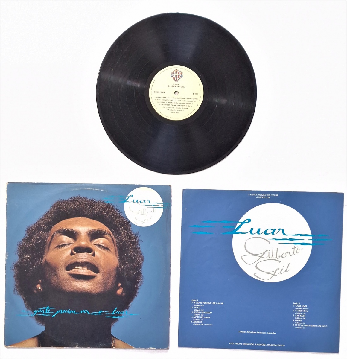 LP Vinil Luar, de Gilberto Gil. Disco e capa em bom est