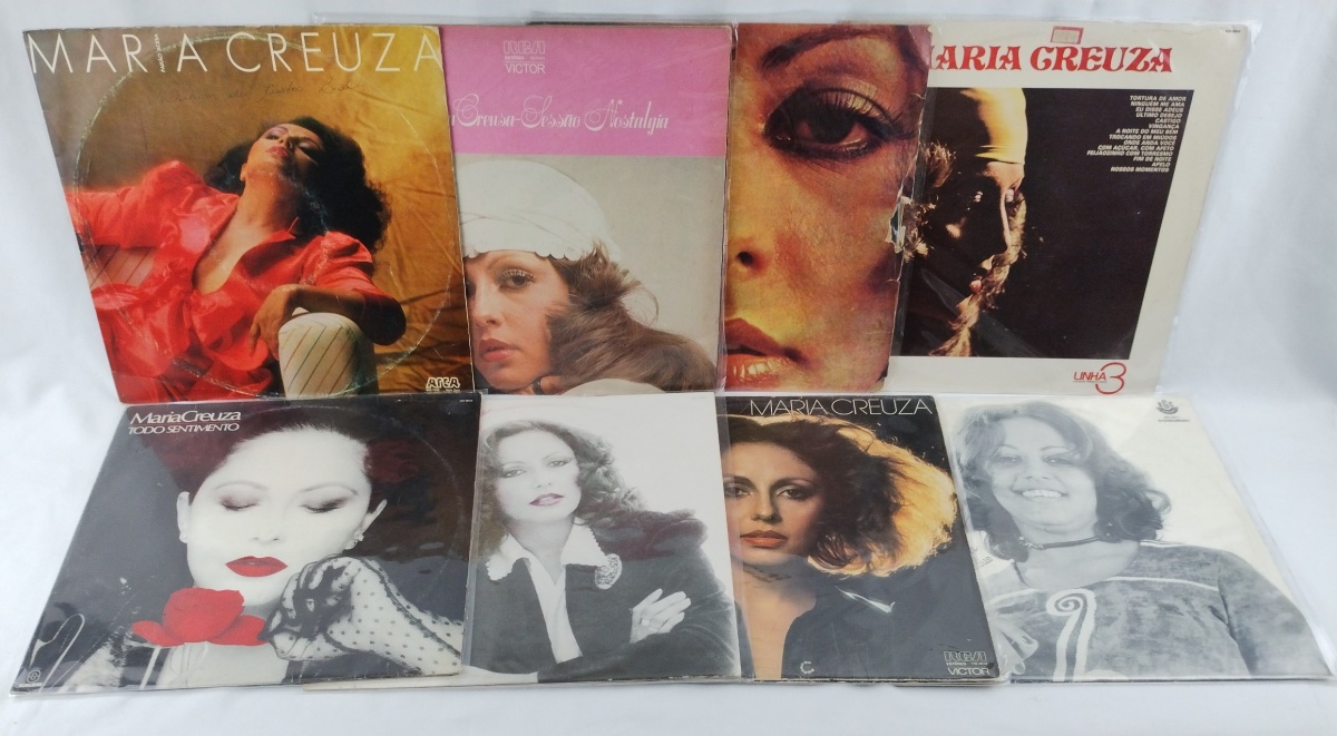 DISCO DE VINIL - LOTE COM 8 LPS DA CANTORA MARIA CREUZA