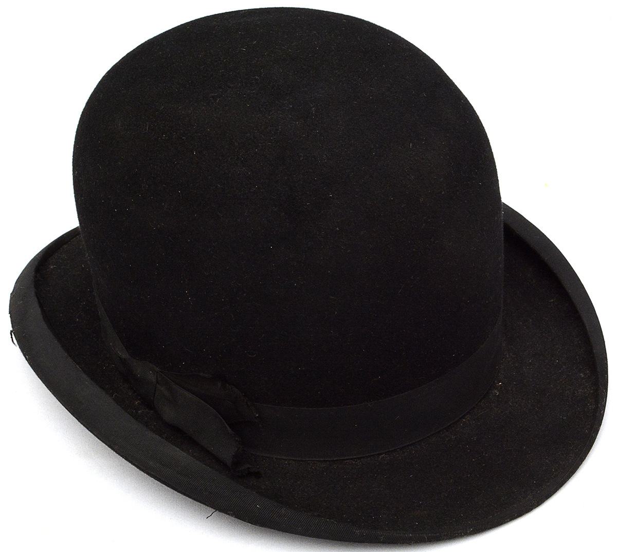 Chapéu inglês de coleção, revestido em preto, interior