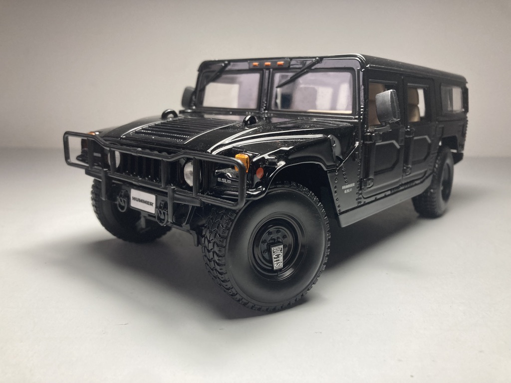 Maisto 1/18 ハマー H1 ブラック (27) Hummer Preto - Maisto Escala 1/18 miniatura em metal di