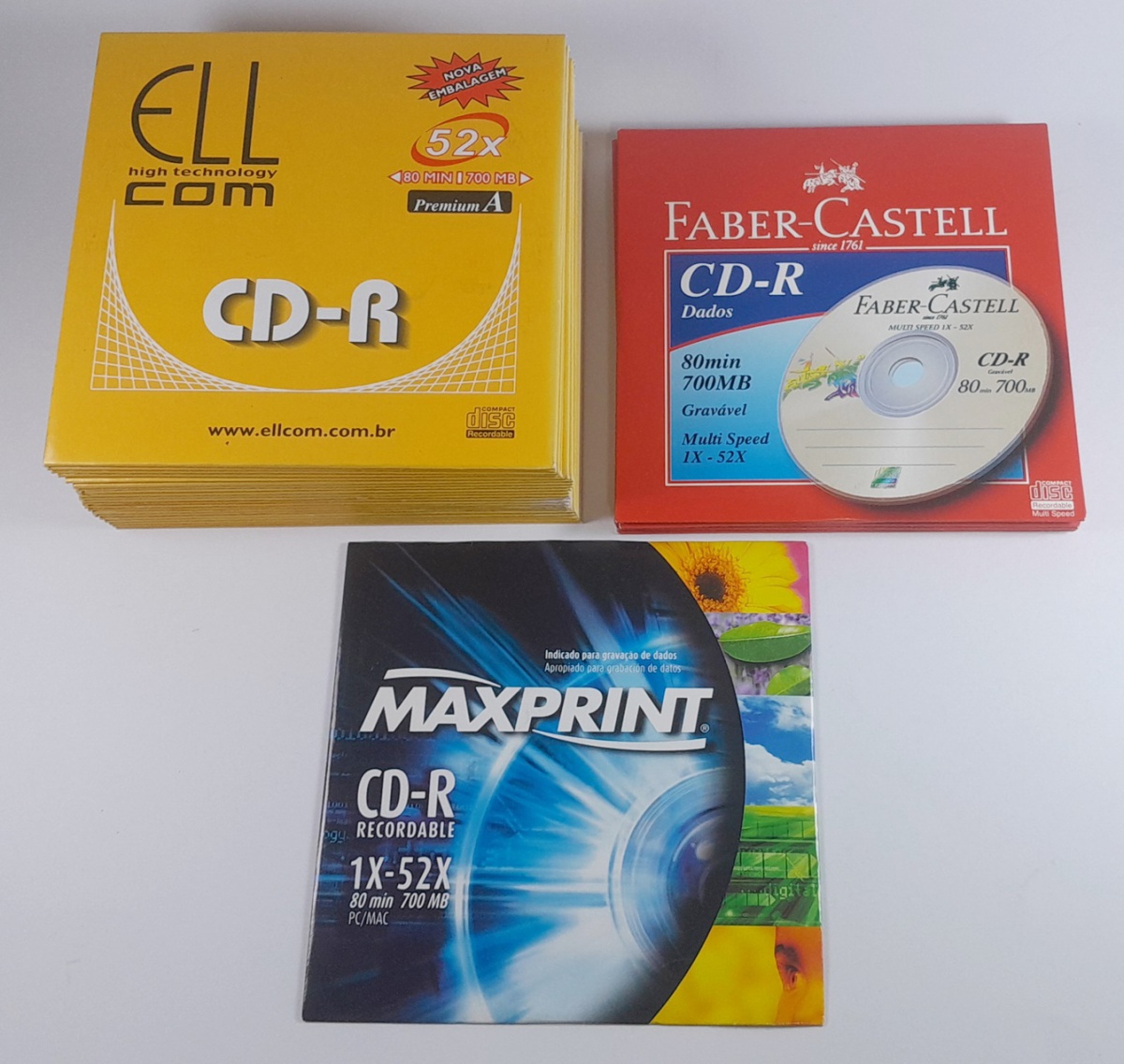 Conjunto de 27 CDs avulsos, CD-R, 650MB, 74 min, sendo