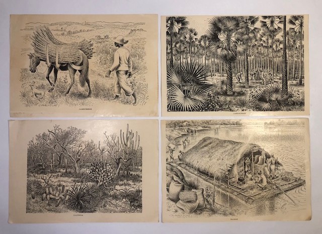 PERCY LAU - Lote com quatro reproduções do artista, com