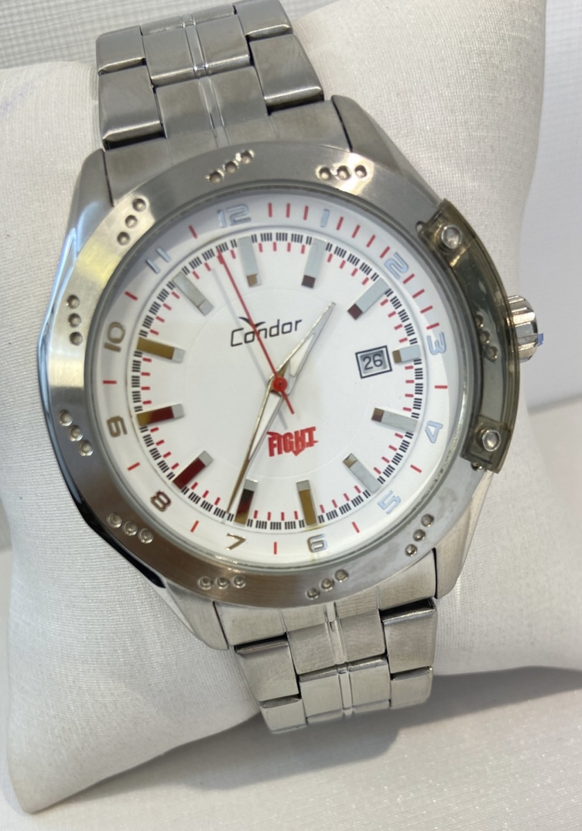 Bs TIME 2013 コンプリートコレクション RELÓGIO CONDOR FIGHT QUARTZ 5ATM, PRATA, FUNDO MOSTRADO